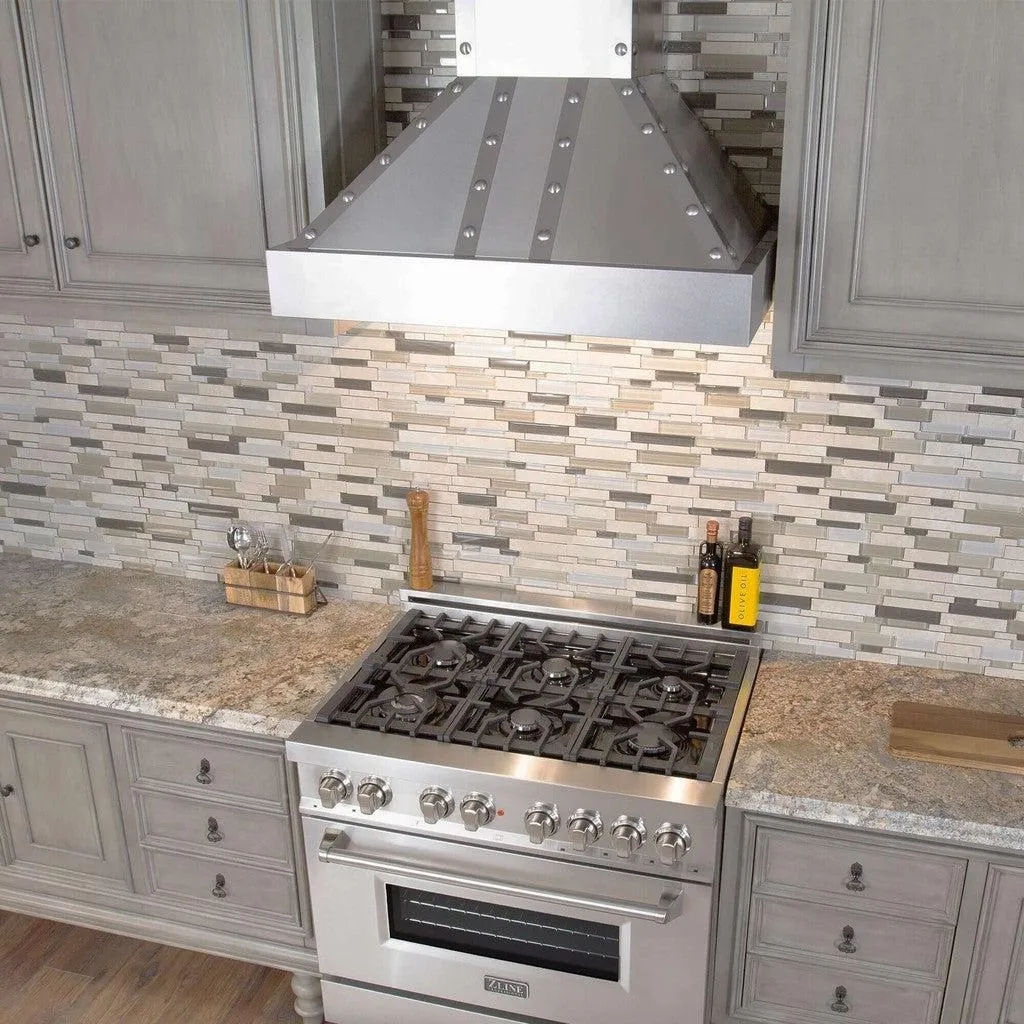 ZLINE Ducted Vent Designer Series Wall Mount Range Hood in Satin Stainless Steel with Size Options (655-4SSSS)