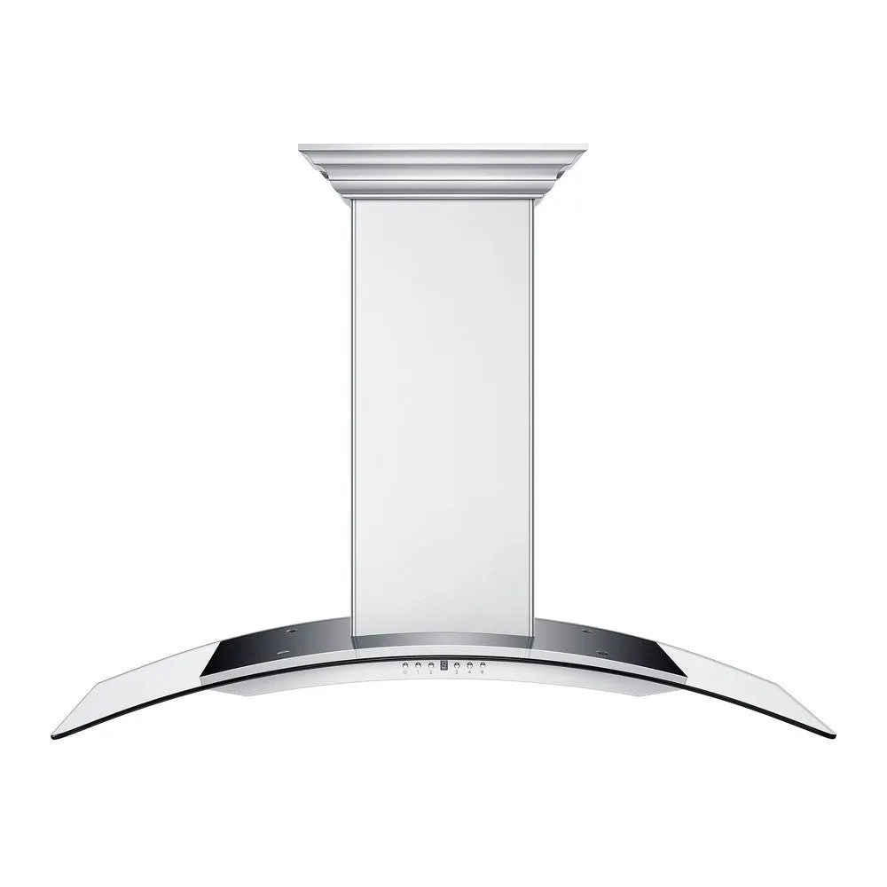 ZLINE Ducted Vent Wall Mount Range Hood in Stainless Steel and Glass with Built-in CrownSound Bluetooth Speakers (KN4CRN-BT)