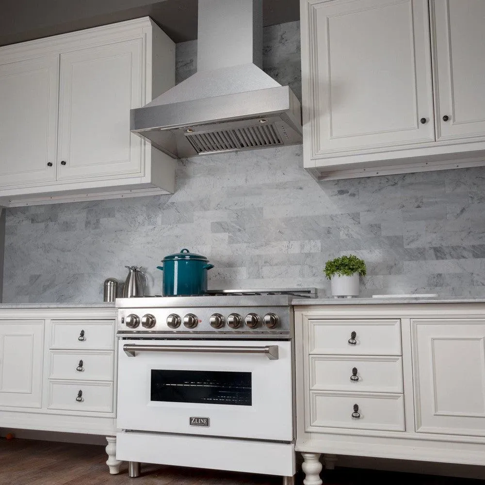 ZLINE Satin Stainless Steel Wall Mount Range Hood with Size Options (8654SN)
