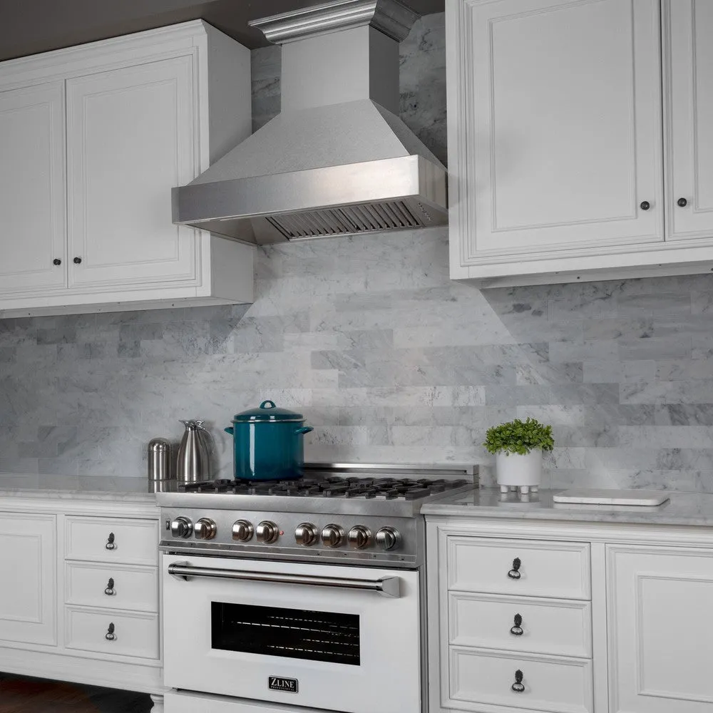 ZLINE Satin Stainless Steel Wall Mount Range Hood with Size Options (8654SN)