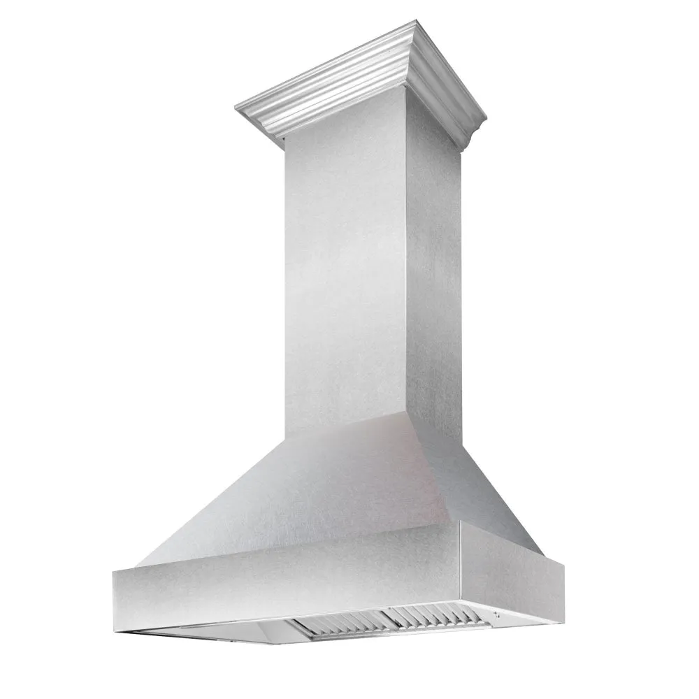 ZLINE Satin Stainless Steel Wall Mount Range Hood with Size Options (8654SN)