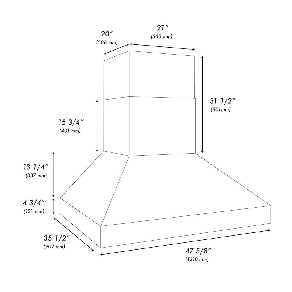 ZLINE Wall Mount Outdoor Grill Hood with Size Options (GOW1)