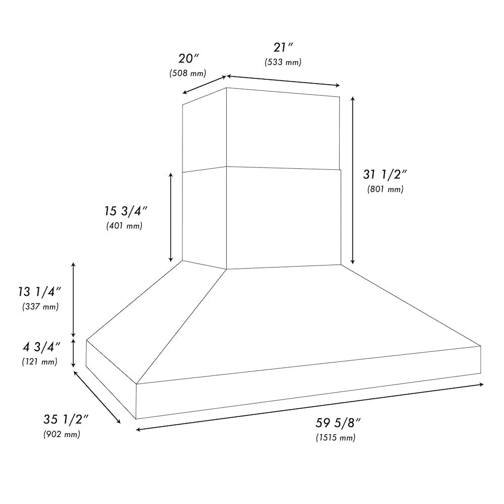ZLINE Wall Mount Outdoor Grill Hood with Size Options (GOW1)
