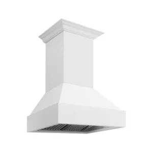 ZLINE Wooden Wall Mount Range Hood in Rustic Bright White Finish with Size Options (355WW)