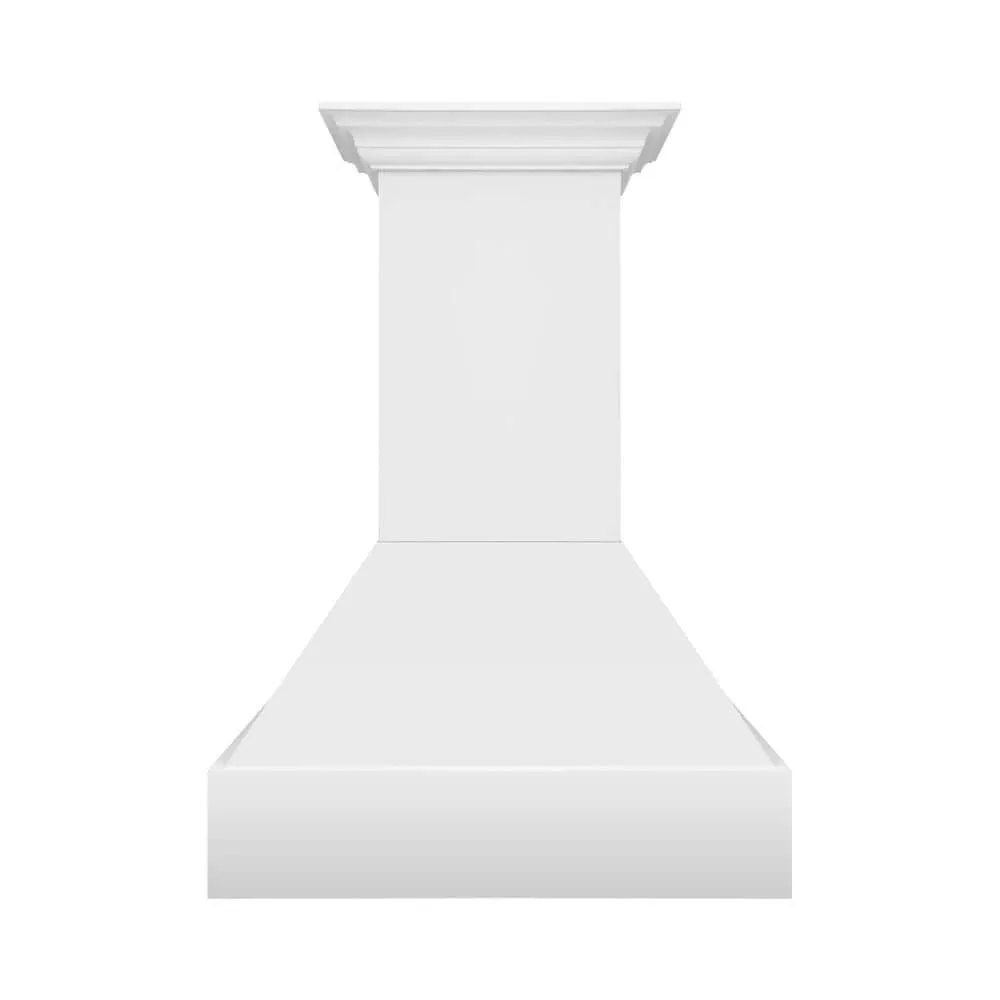ZLINE Wooden Wall Mount Range Hood in Rustic Bright White Finish with Size Options (355WW)