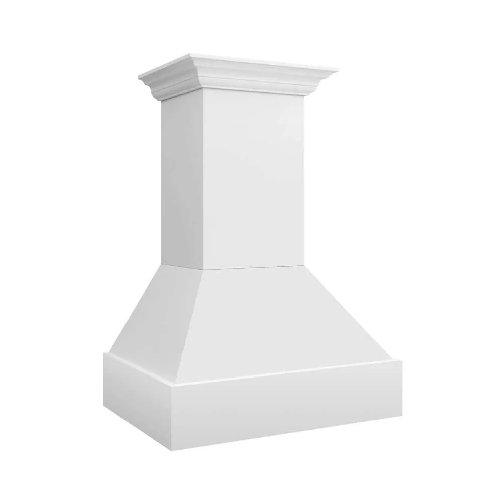 ZLINE Wooden Wall Mount Range Hood in Rustic Bright White Finish with Size Options (355WW)