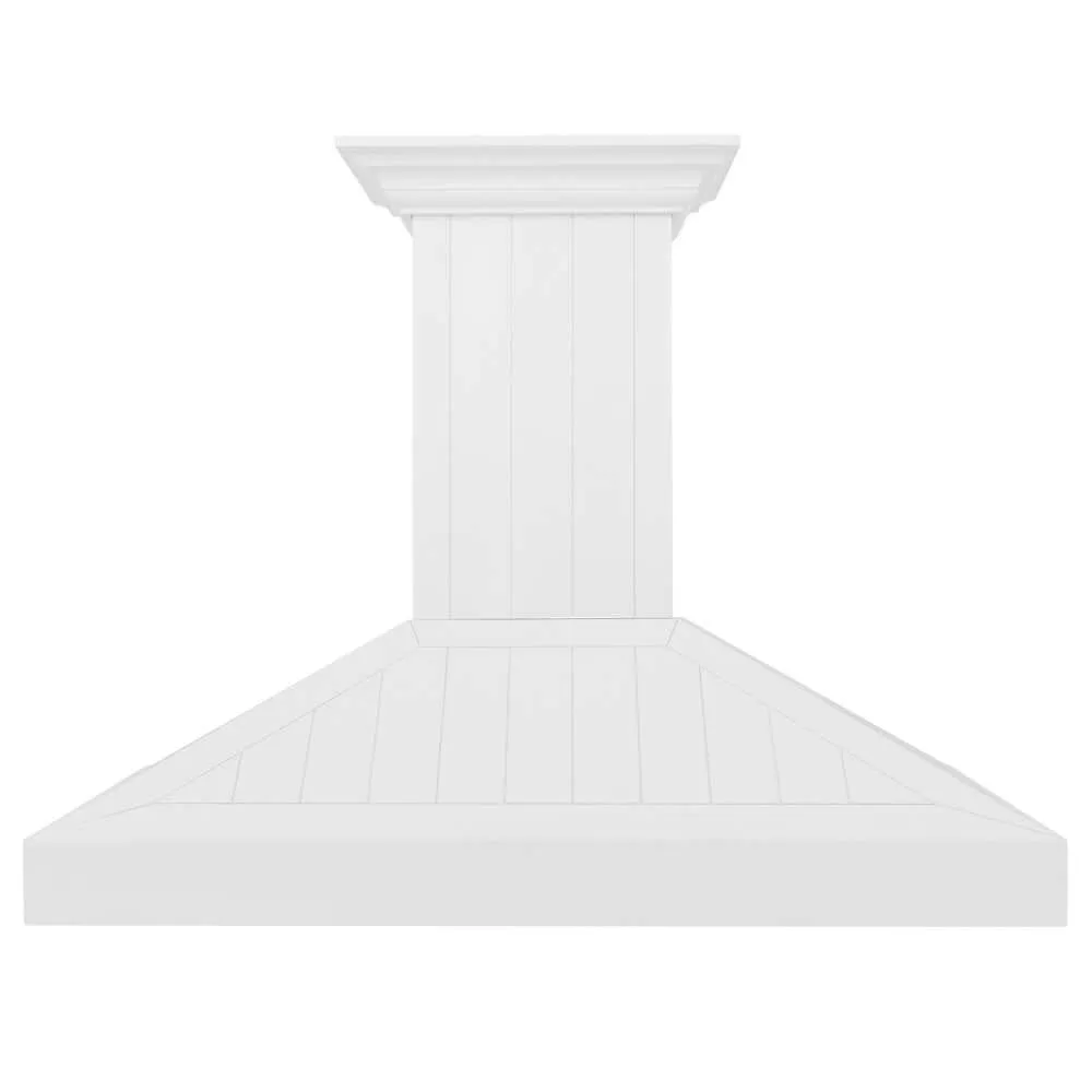 ZLINE Wooden Wall Mount Range Hood in Shiplap Bright White Finish with Size Options (KPWW)