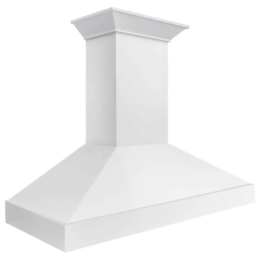 ZLINE Wooden Wall Mount Range Hood in Smooth Bright White Finish with Size Options (KBWW)