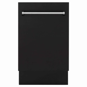 ZLINE 18 in. Tallac Series 3rd Rack Top Control Built-In Dishwasher in Black Matte with Stainless Steel Tub, 51dBa (DWV-BLM-18)