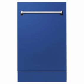 ZLINE 18 in. Tallac Series 3rd Rack Top Control Built-In Dishwasher in Blue Matte with Stainless Steel Tub, 51dBa (DWV-BM-18)