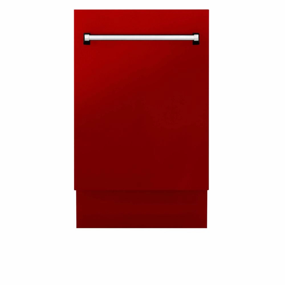 ZLINE 18 in. Tallac Series 3rd Rack Top Control Built-In Dishwasher in Red Gloss with Stainless Steel Tub, 51dBa (DWV-RG-18)