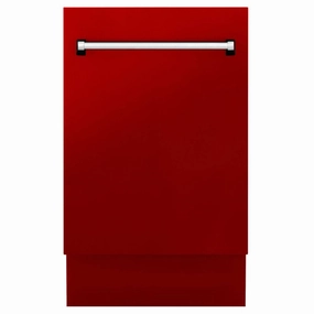 ZLINE 18 in. Tallac Series 3rd Rack Top Control Built-In Dishwasher in Red Gloss with Stainless Steel Tub, 51dBa (DWV-RG-18)