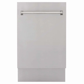 ZLINE 18 in. Tallac Series 3rd Rack Top Control Built-In Dishwasher in Stainless Steel and Traditional Handle, 51dBa (DWV-304-18)