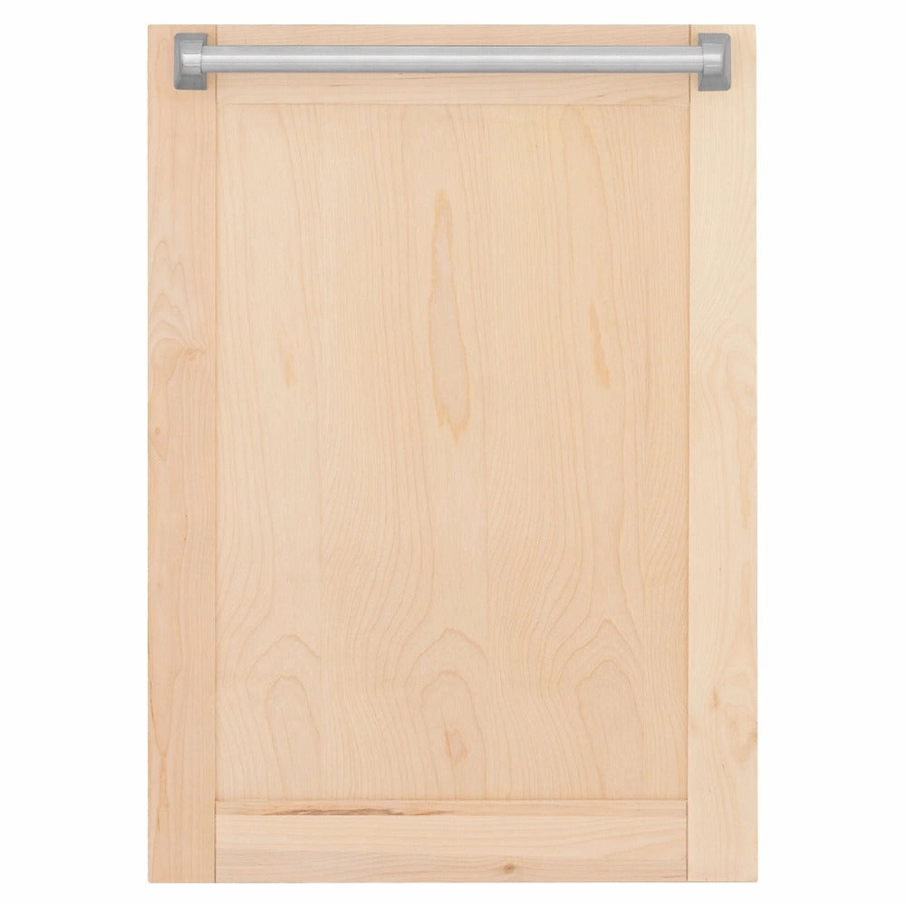 ZLINE 18 in. Tallac Series 3rd Rack Top Control Built-In Dishwasher in Unfinished Wood and Traditional Handle, 51dBa (DWV-UF-18)