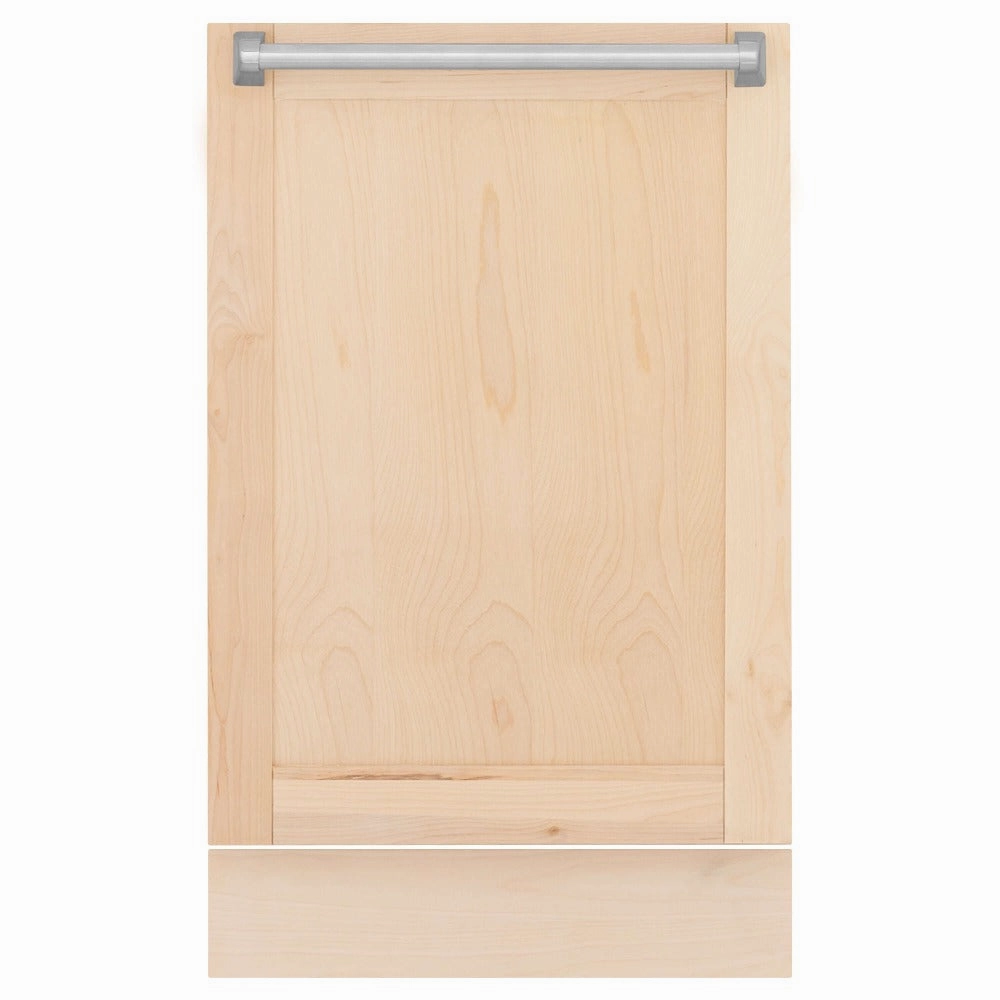 ZLINE 18 in. Tallac Series 3rd Rack Top Control Built-In Dishwasher in Unfinished Wood and Traditional Handle, 51dBa (DWV-UF-18)