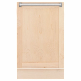 ZLINE 18 in. Tallac Series 3rd Rack Top Control Built-In Dishwasher in Unfinished Wood and Traditional Handle, 51dBa (DWV-UF-18)