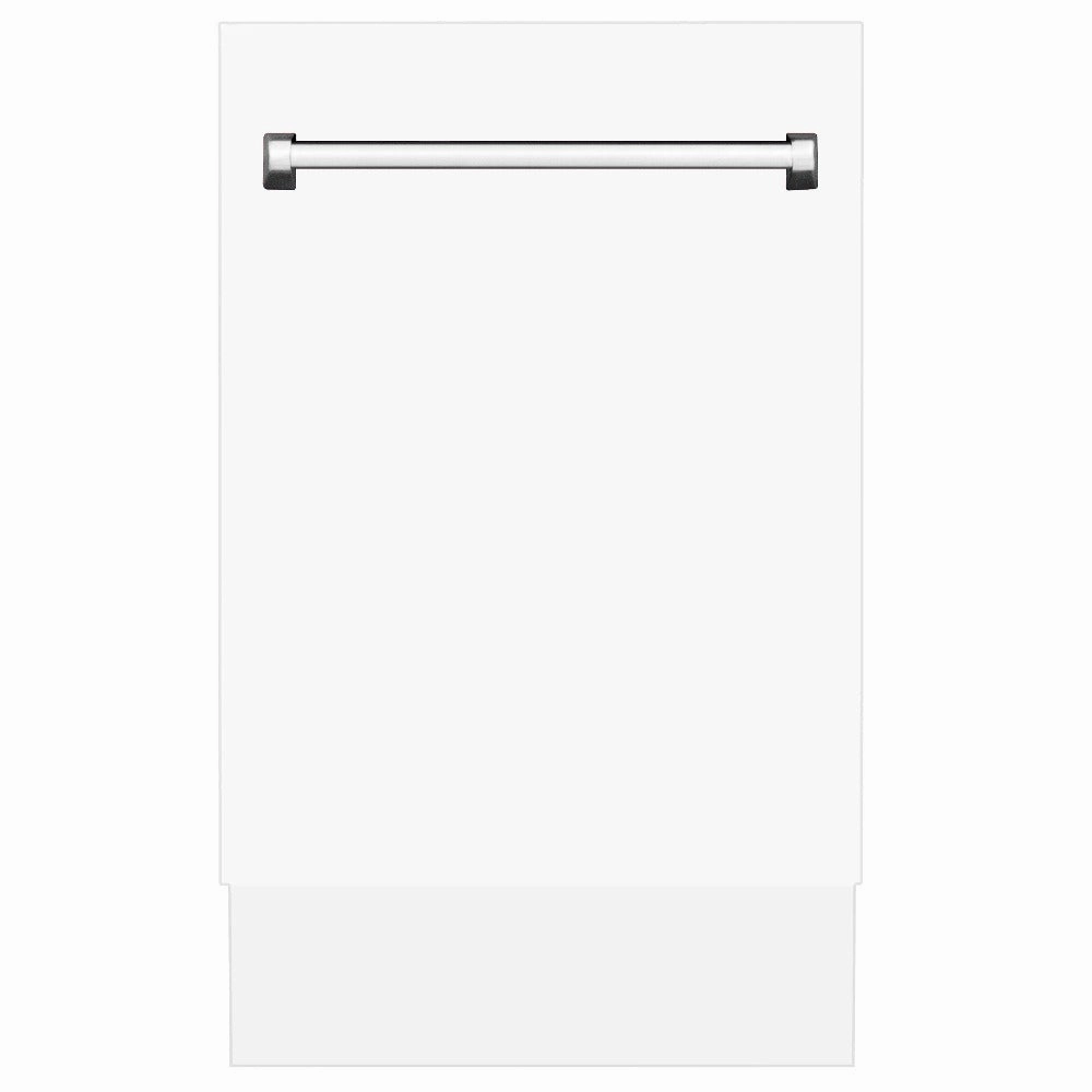 ZLINE 18 in. Tallac Series 3rd Rack Top Control Built-In Dishwasher in White Matte with Stainless Steel Tub, 51dBa (DWV-WM-18)