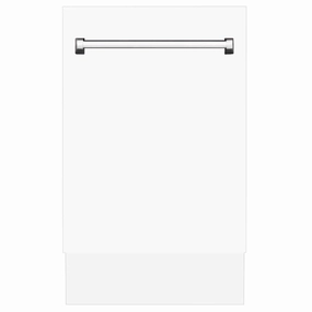 ZLINE 18 in. Tallac Series 3rd Rack Top Control Built-In Dishwasher in White Matte with Stainless Steel Tub, 51dBa (DWV-WM-18)