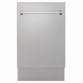 ZLINE 18 in. Tallac Series 3rd Rack Top Control Dishwasher with Satin Stainless Steel Panel and Stainless Steel Tub, 51dBa (DWV-SN-18)