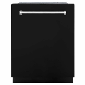 ZLINE 24 in. Monument Series 3rd Rack Top Touch Control Dishwasher in Black Matte with Stainless Steel Tub, 45dBa (DWMT-BLM-24)