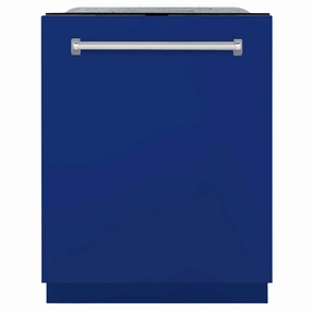ZLINE 24 in. Monument Series 3rd Rack Top Touch Control Dishwasher in Blue Matte with Stainless Steel Tub, 45dBa (DWMT-24-BM)