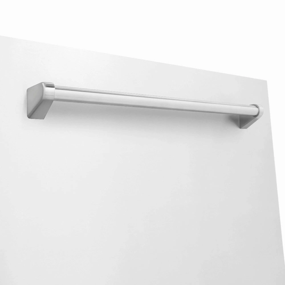ZLINE 24 in. Monument Series 3rd Rack Top Touch Control Dishwasher in White Matte with Stainless Steel Tub, 45dBa (DWMT-WM-24)