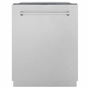 ZLINE 24 in. Monument Series 3rd Rack Top Touch Control Dishwasher with Satin Stainless Steel Panel and Stainless Steel Tub, 45dBa (DWMT-SN-24)