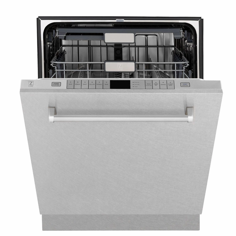 ZLINE 24 in. Monument Series 3rd Rack Top Touch Control Dishwasher with Satin Stainless Steel Panel and Stainless Steel Tub, 45dBa (DWMT-SN-24)